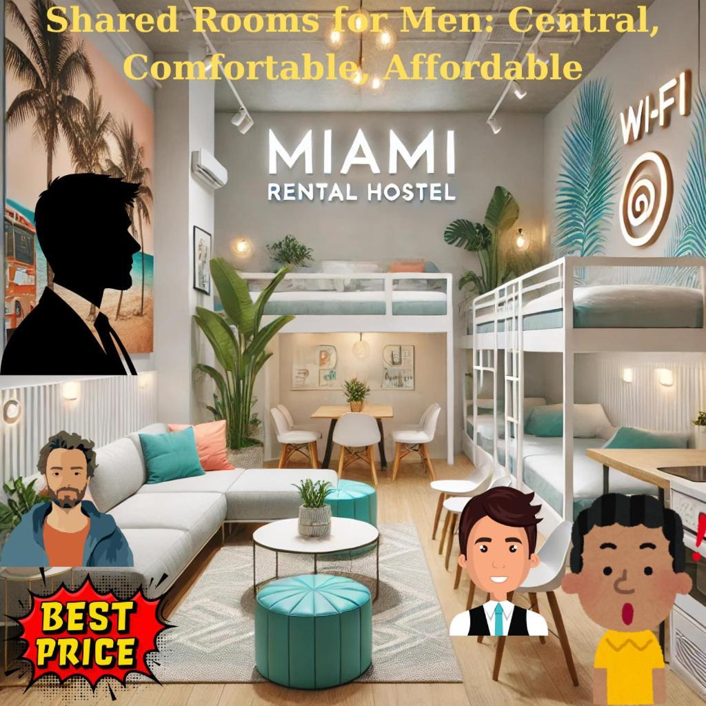 203 Miami Shared Rooms For Men Central Comfortable, Affordable Extérieur photo